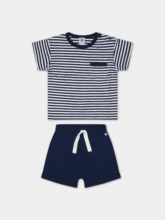 Completo multicolor per neonato con logo,Petit Bateau,A077V MEDIEVAL/MARSHMALLOW