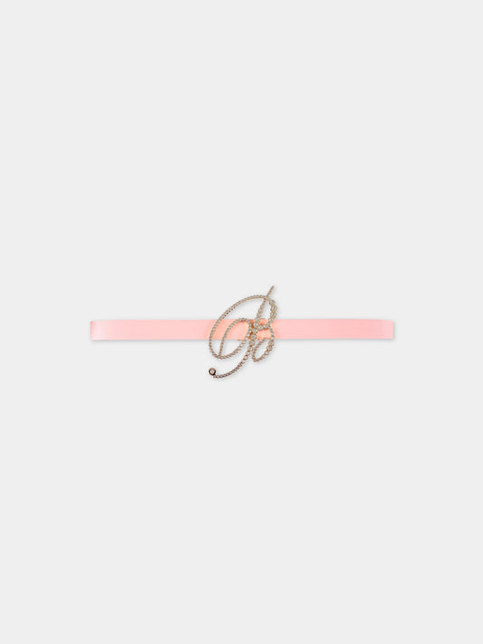 Cintura rosa per bambina con logo,Blumarine Baby,IA3081E0731 X0483