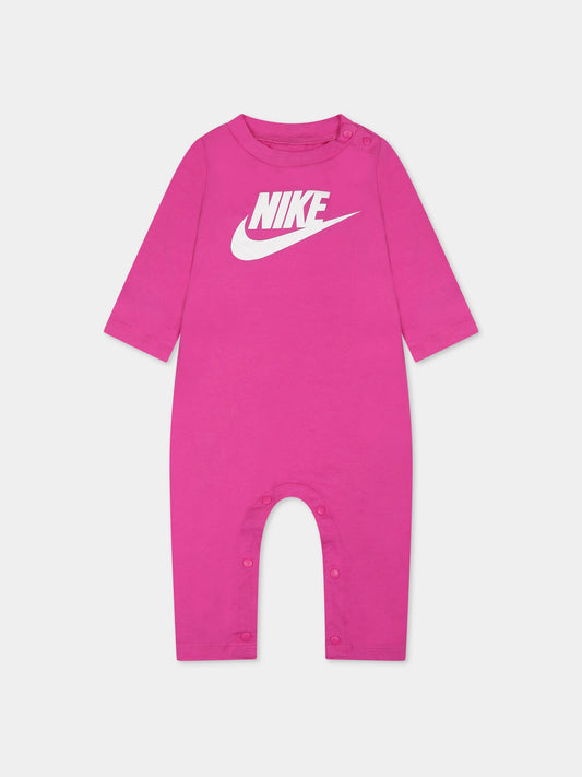 Tutina fucsia per neonata con logo,Nike,56K284 A9X