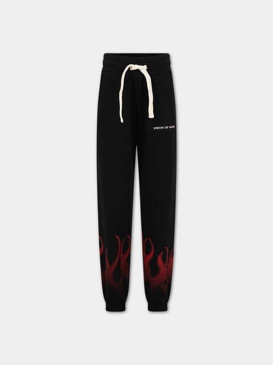 Pantalone casual nero per bambino con logo,Vision Of Super,PFV3101J ROSSO
