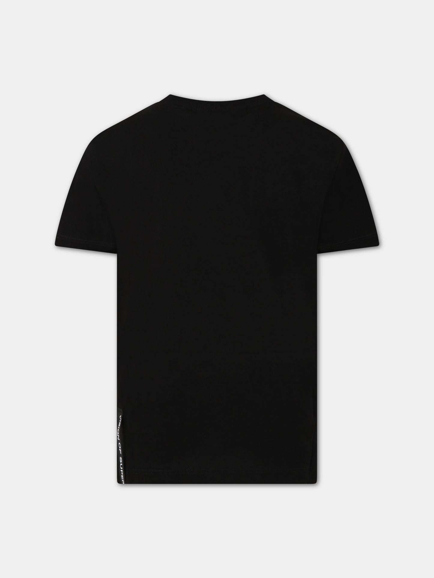 T-shirt nera per bambino con scritta  Vision of Super  e stampa,Vision Of Super,TSV3106J NERO