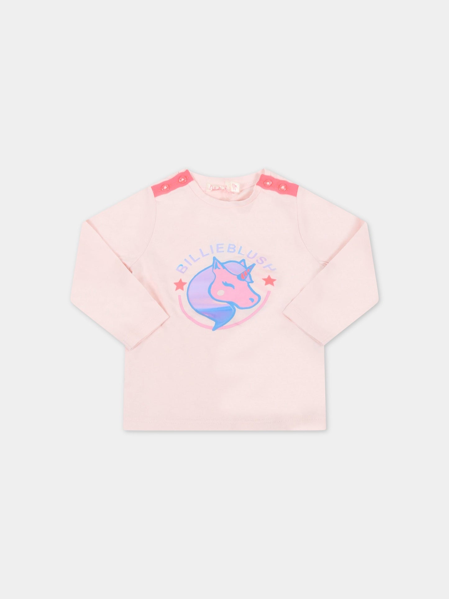 T-shirt rosa per neonata con unicorno,Billieblush,U05363 45S