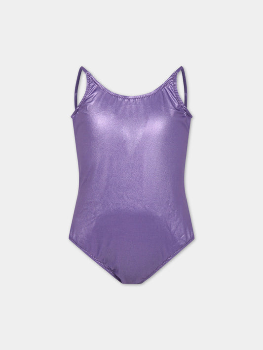 Costume viola per bambina con logo,Matineè,CC4001 PETITE GISELE LAMINA LILLA