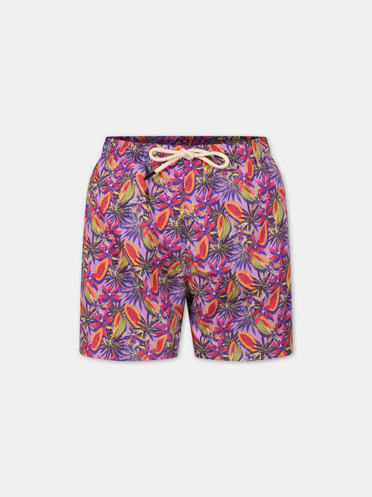 Boxer mare viola da uomo con logo,Matineè,BUM4004 ALEXANDRE PAPAYA VIOLA