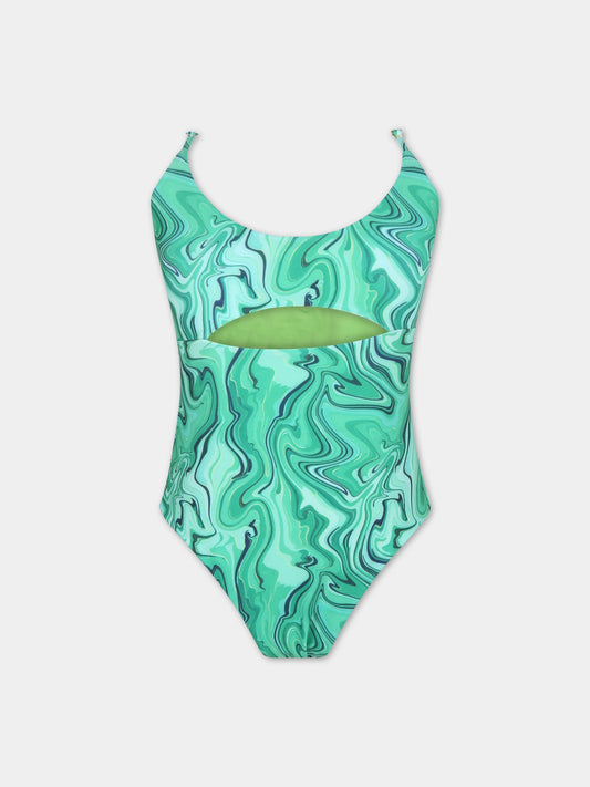 Costume verde da bagno da donna con stampa Malachite,Matineè,CB4015 ISA MALAKITE VERDE