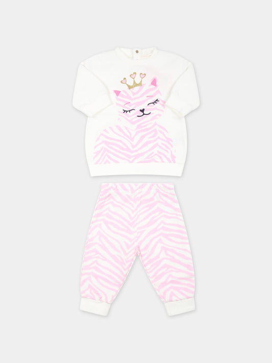 Tuta avorio per neonata con gatto,Billieblush,U08102 121