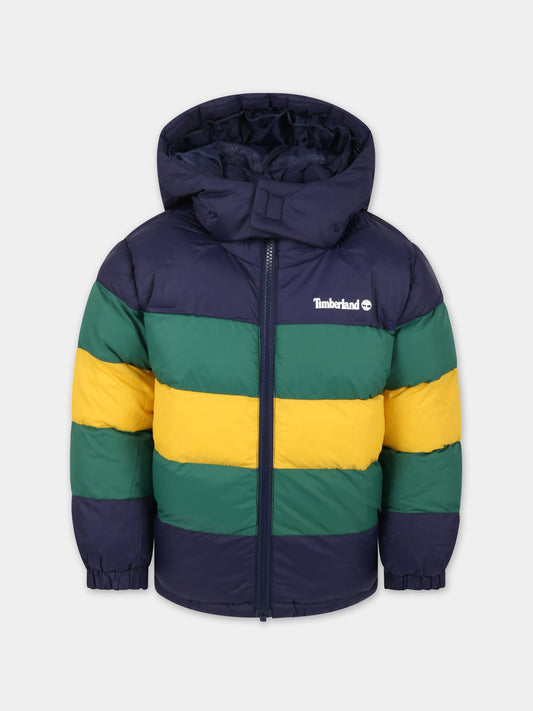 Piumino multicolor per bambino con logo,Timberland,T26579 85T