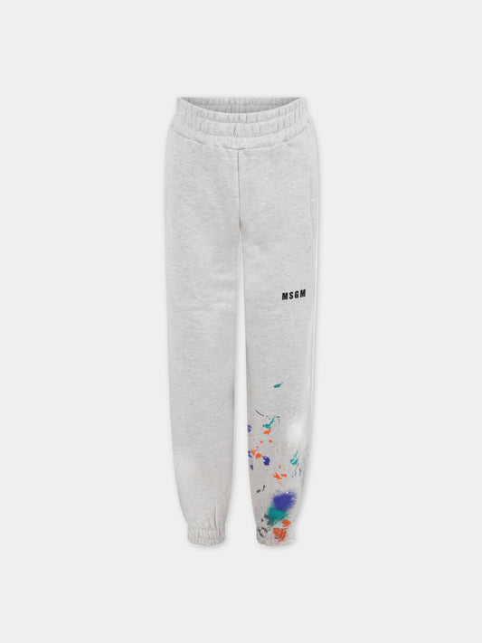 Pantalone grigio per bambino con logo,Msgm Kids,MS029277 107