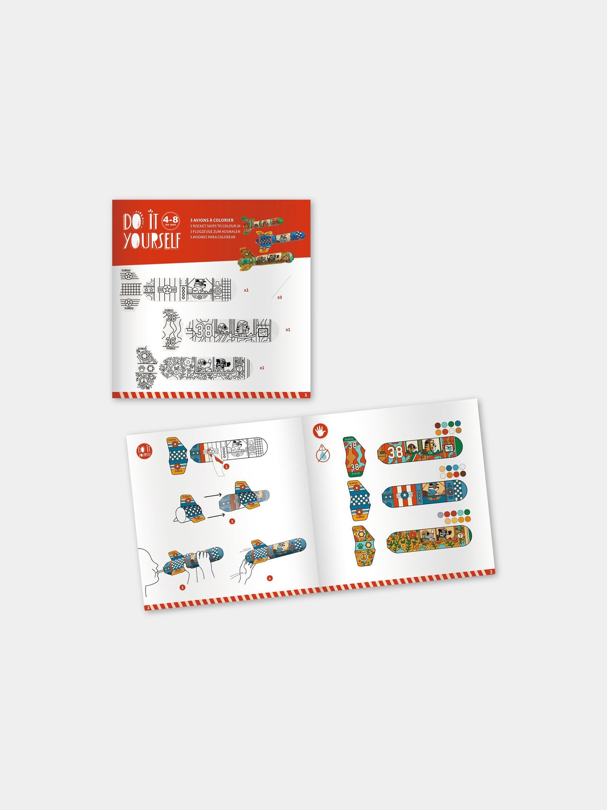 Kit multicolor per bambini con aerei,Djeco,DJ07948
