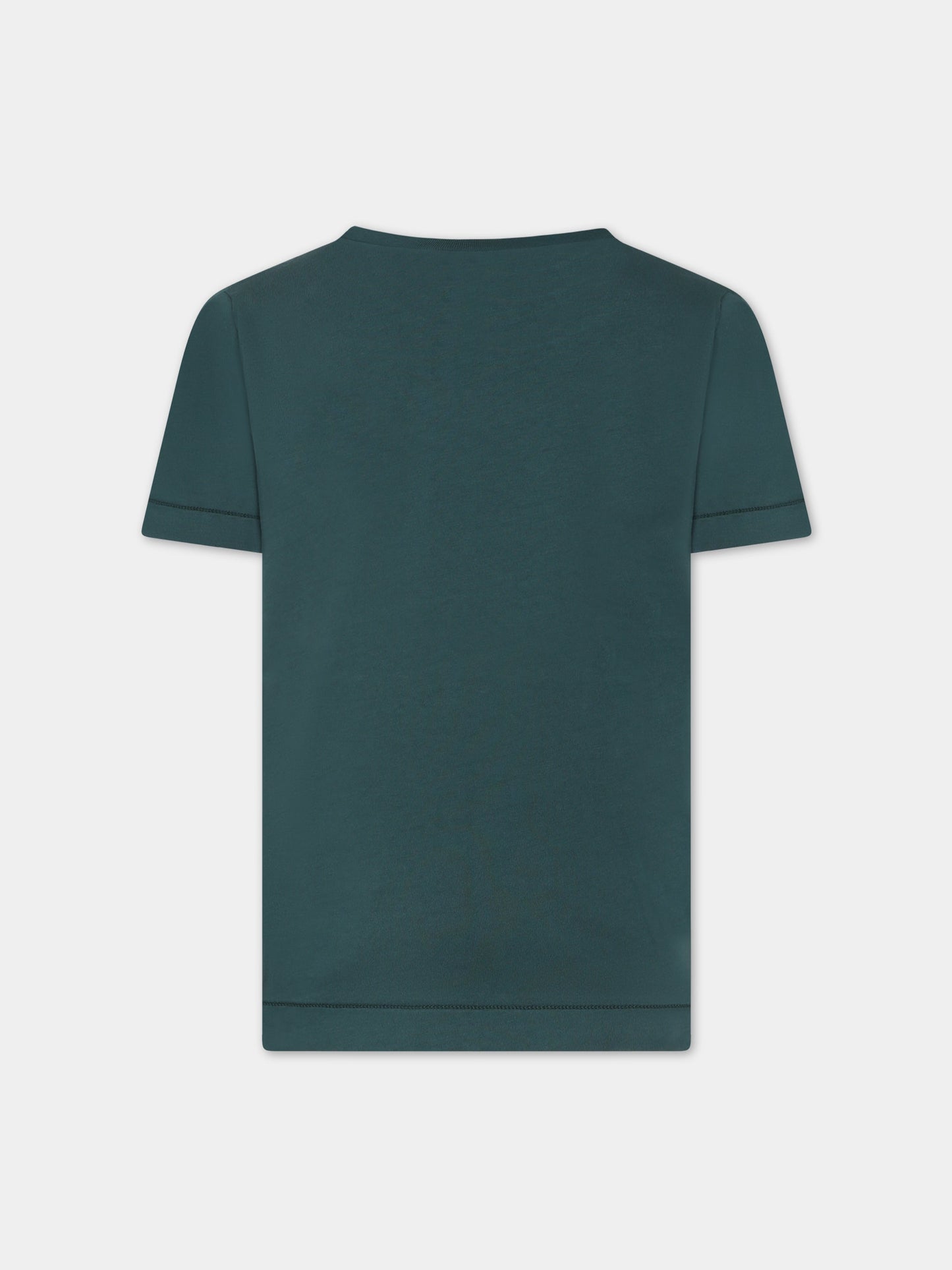 T-shirt verde per bambino con bussola,Stone Island Junior,791620147 V0053