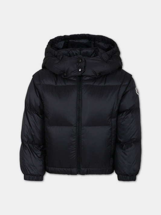 Piumino Vanya nero per bambina con logo,Moncler Kids,954 1A00004 595FE 999
