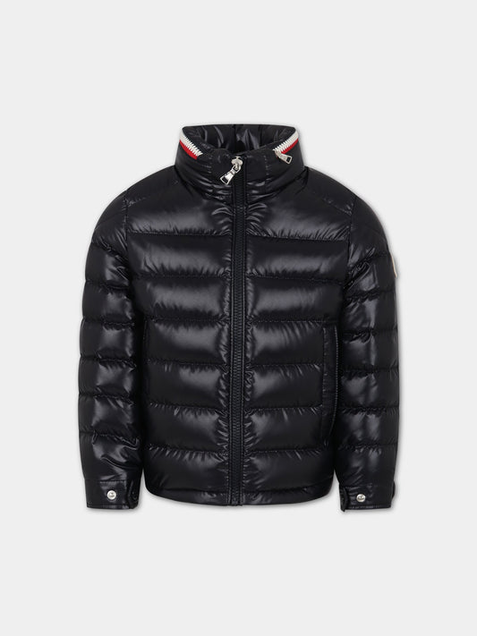 Piumino Bourne blu per bambino con logo,Moncler Kids,954 1A00012 595ZJ 778