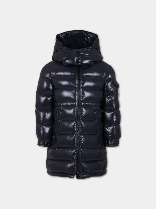 Piumino Cavettaz blu per bambina con logo,Moncler Kids,954 1C00002 5963V 742
