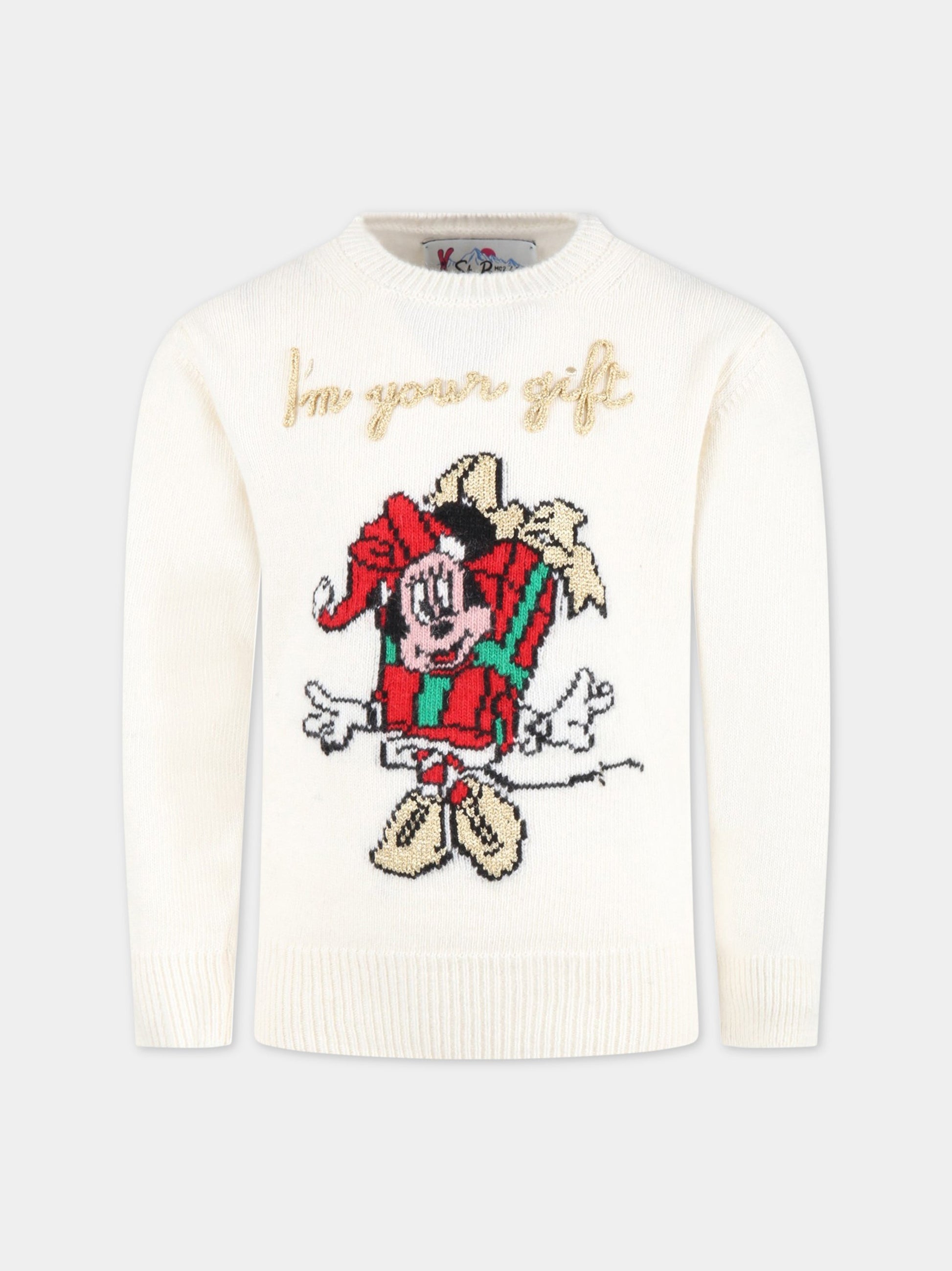 Maglione avorio per bambina con Minnie,Mc2 Saint Barth,PRC0001 00273C