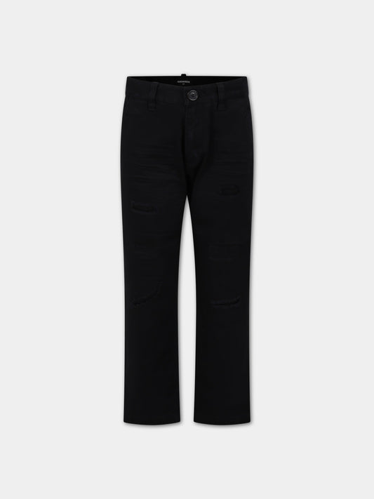 Pantaloni neri per bambino con logo,Dsquared2,DQ1748 D0A4S D2P614M DQ900