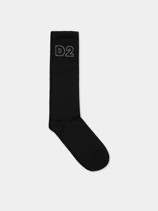 Calze nere per bambino con logo,Dsquared2,DQ1827 D0A4T D2Z49U DQ900