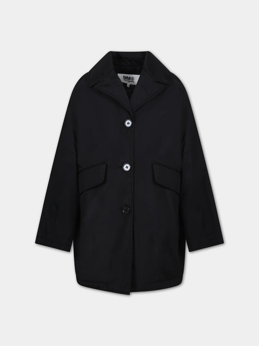 Cappotto nero per bambini,Mm6 Maison Margiela,M60465 MM01U MM6J63U M6900