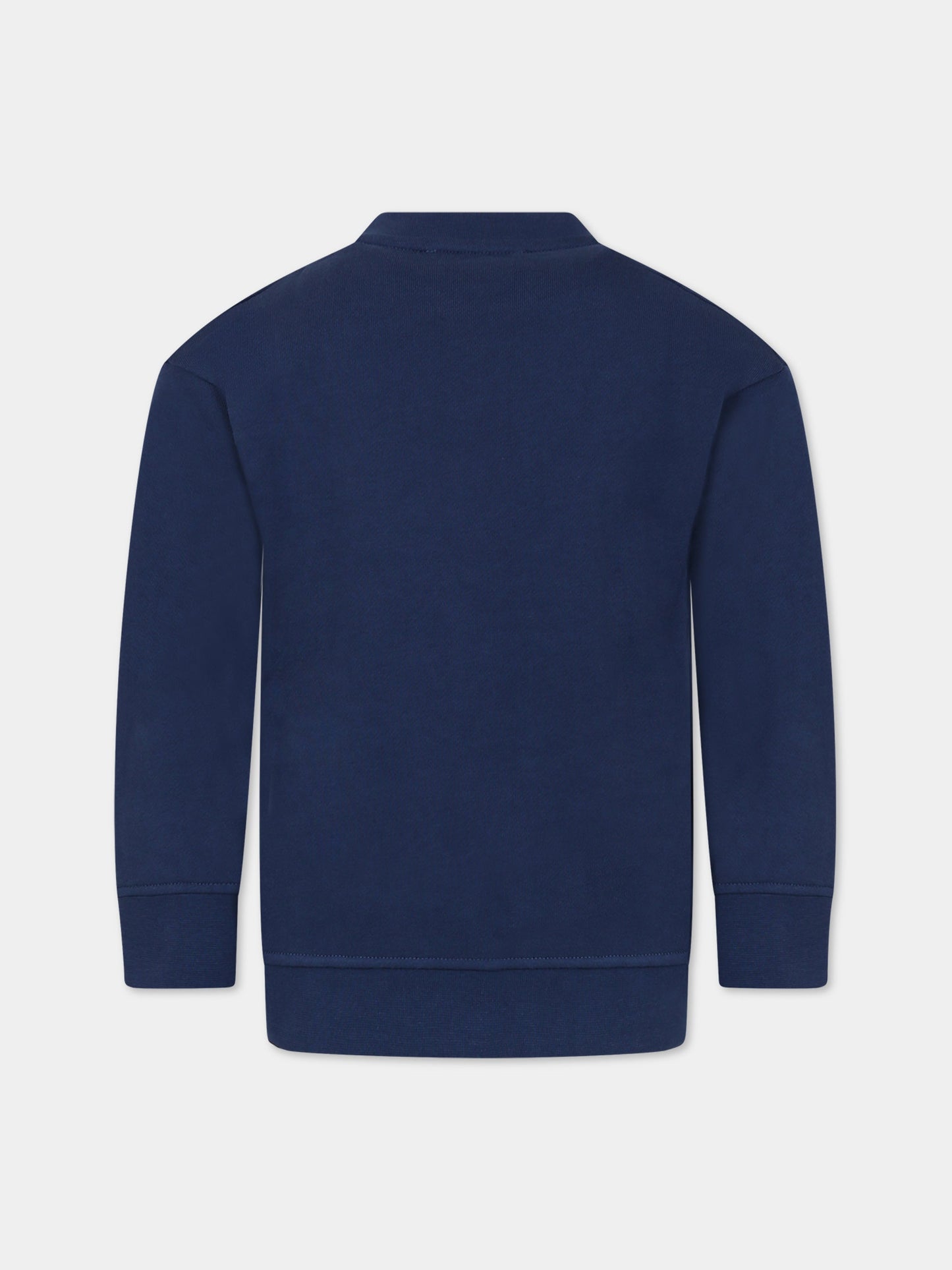 Felpa blu per bambino con aquilotto e logo,Armani Junior,6R4MJ1 4JSRZ 0978