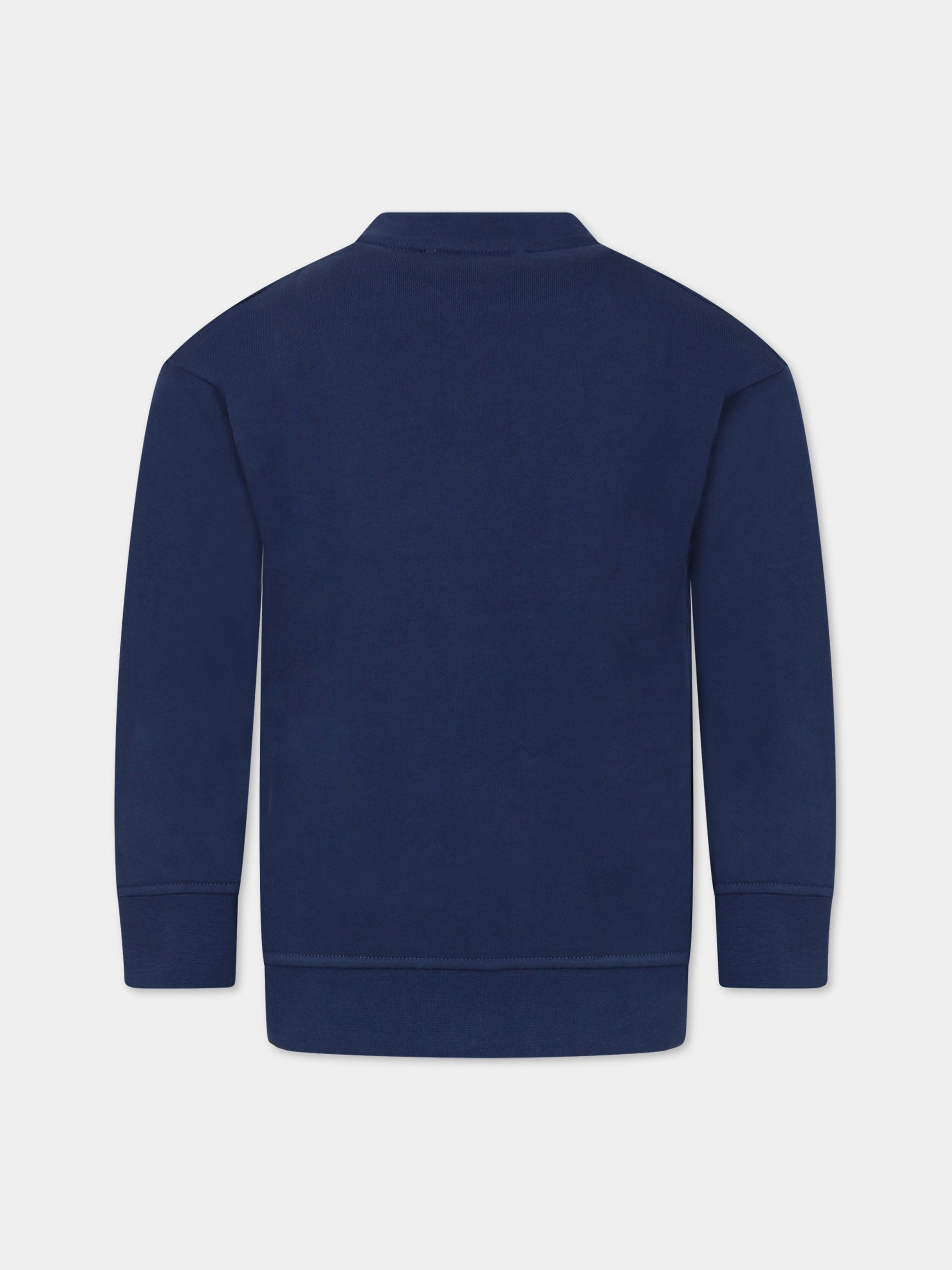 Felpa blu per bambino con aquilotto e logo,Armani Junior,6R4MJ1 4JSRZ 0978