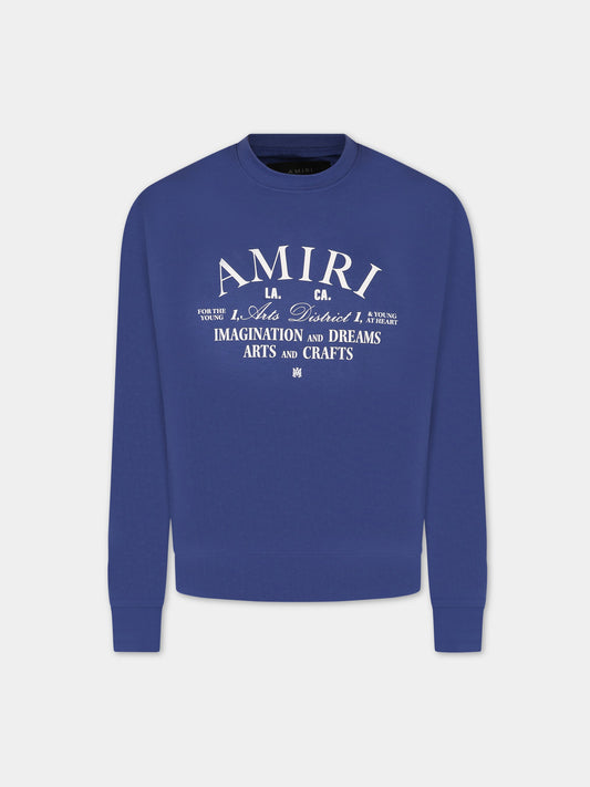 Felpa blu per bambini con logo,Amiri,PF23KJC004 420