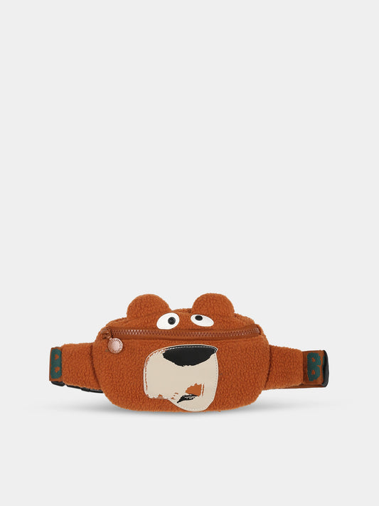 Marsupio marrone per bambino con orso,Stella Mccartney Kids,TT0Q08 Z0624 312