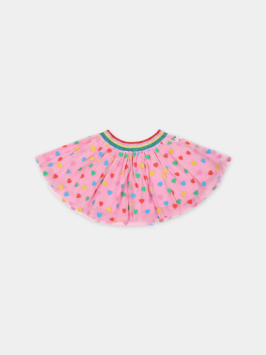 Gonna rosa per neonata con cuori,Stella Mccartney Kids,TT7021 Z1308 547MC