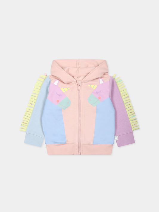 Felpa multicolor per neonata con unicorni,Stella Mccartney Kids,TT4090 Z0447 505