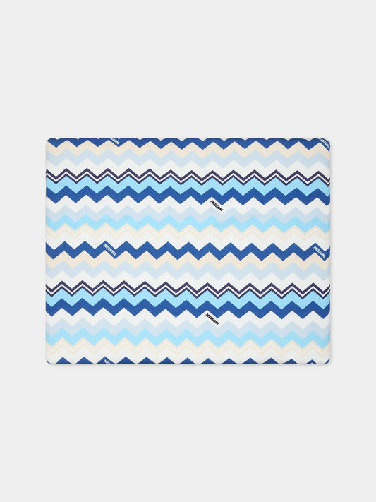 Coperta blu per neonato con logo,Missoni,MT0510 J0319 607MC