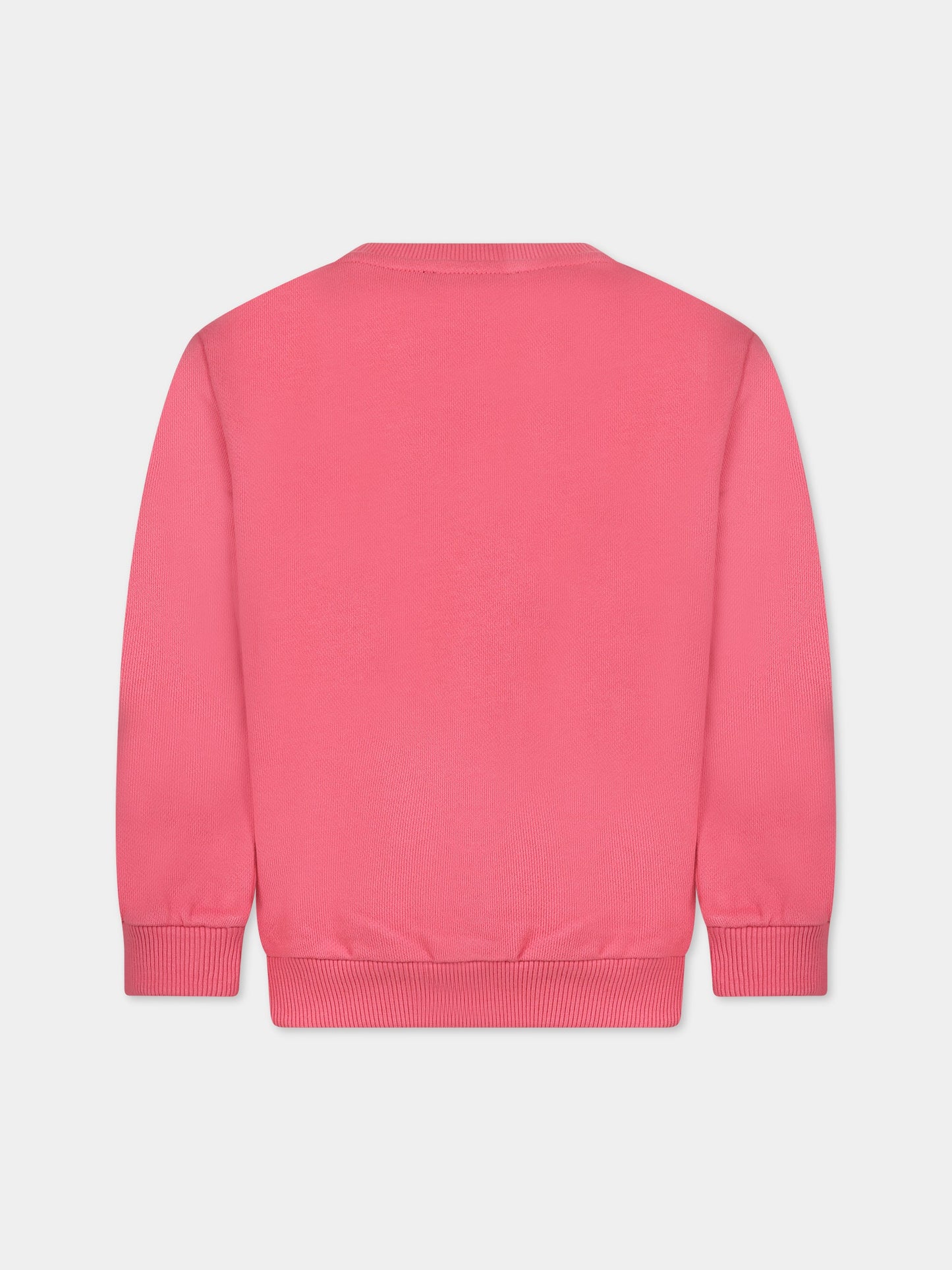 Felpa fucsia con iconico logo metallizzato per bambina,Balmain Kids,BT4A60 Z0001 413
