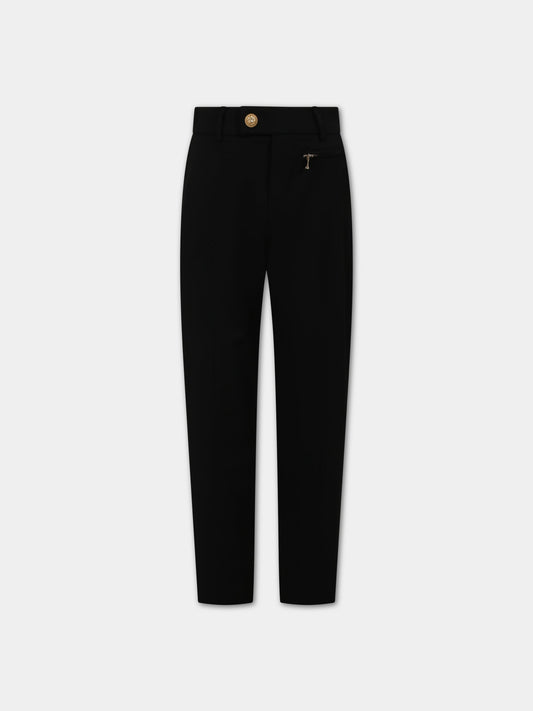 Pantaloni neri per bambino con logo,Balmain Kids,BT6R10 I0089 930