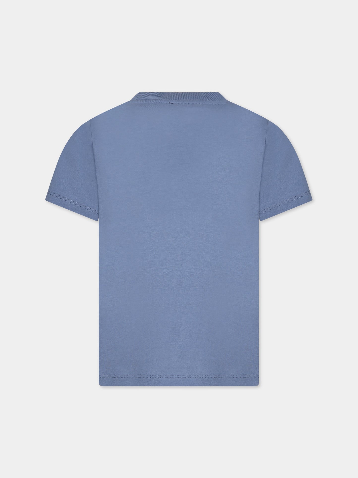 T-shirt blu per bambini con logo,Balmain Kids,BT8Q71 Z0116 668