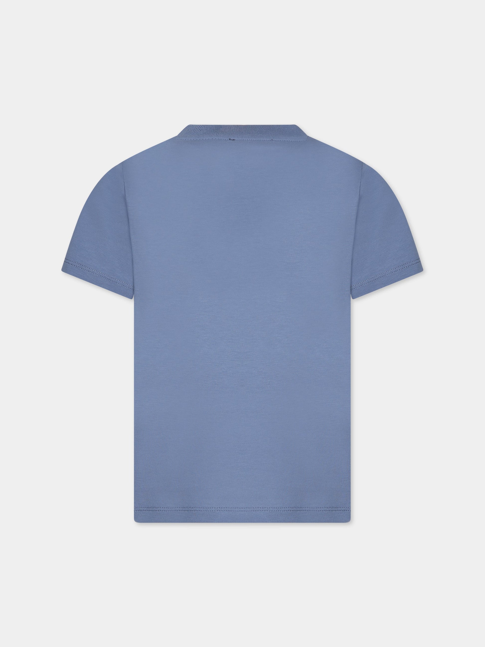 T-shirt blu per bambini con logo,Balmain Kids,BT8Q71 Z0116 668