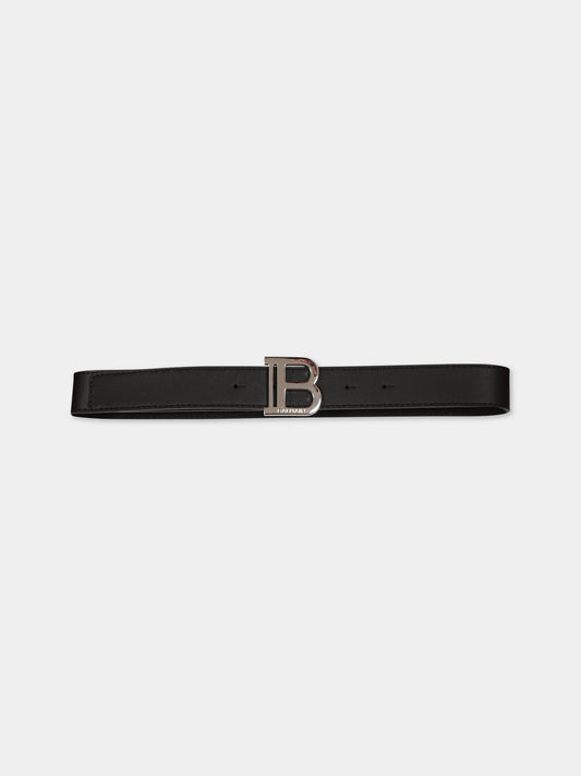 Cintura nera per bambini con logo,Balmain Kids,BS0R11 Z0847 930AG