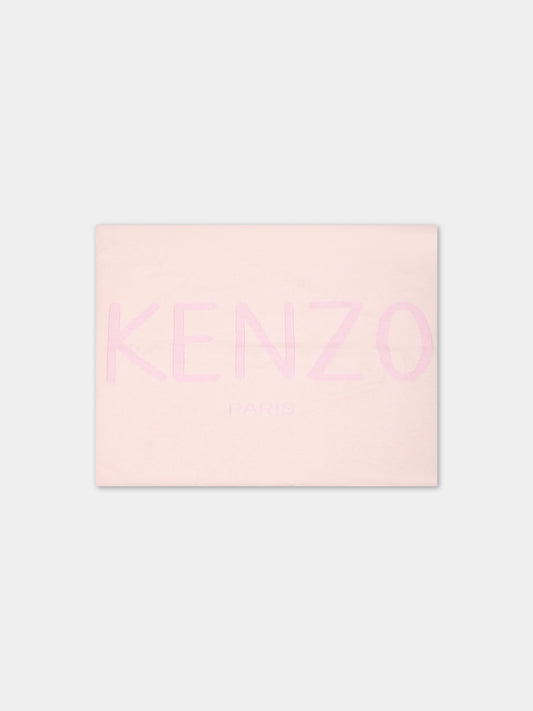Coperta rosa per neonata con logo,Kenzo Kids,K90100 470