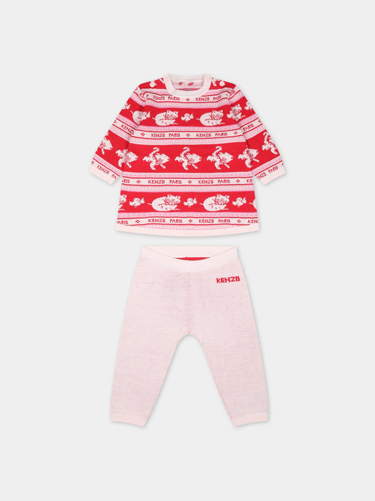 Completo sportivo per neonata con logo,Kenzo Kids,K98123 960