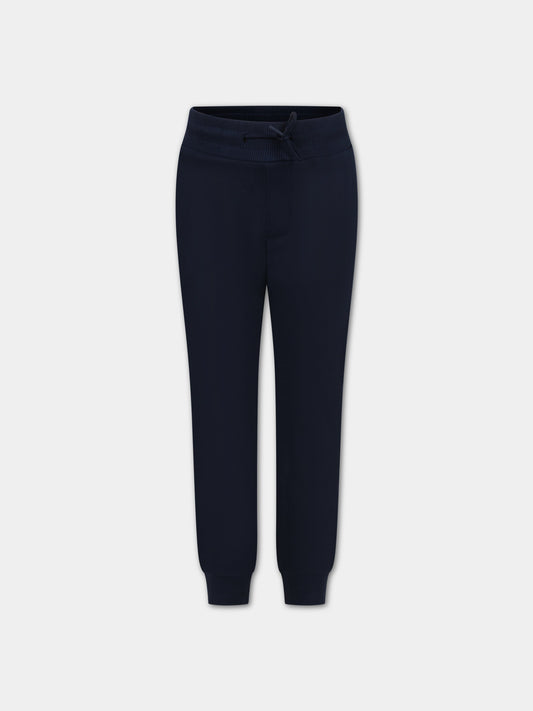 Pantaloni blu per bambino con logo,Kenzo Kids,K24343 84A