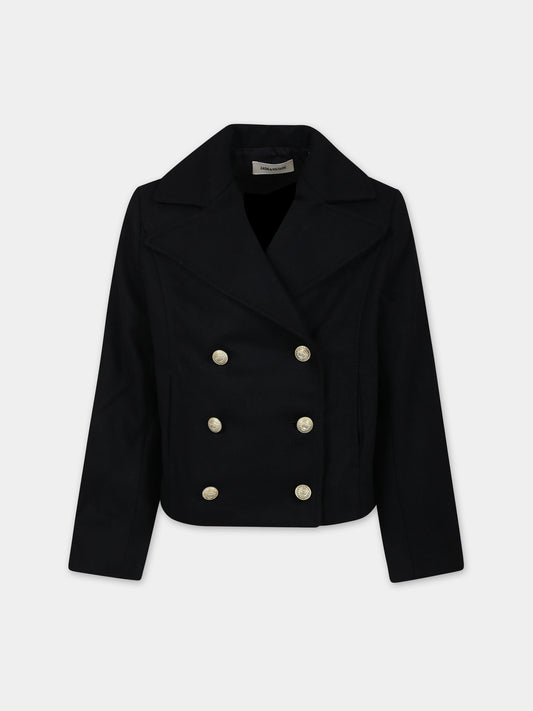 Cappotto nero per bambina,Zadig & Voltaire Kids,X16113 09B