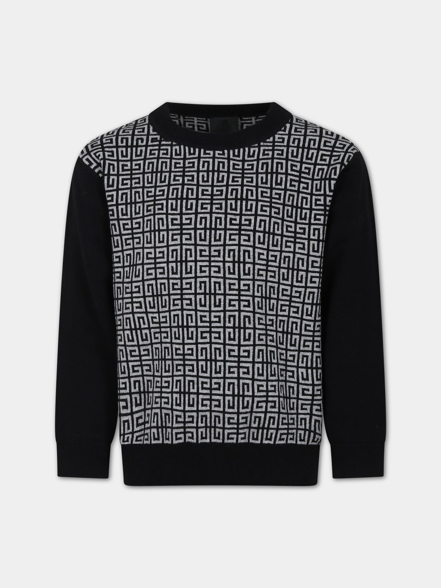 Maglione nero per bambino con logo,Givenchy Kids,H25470 M60