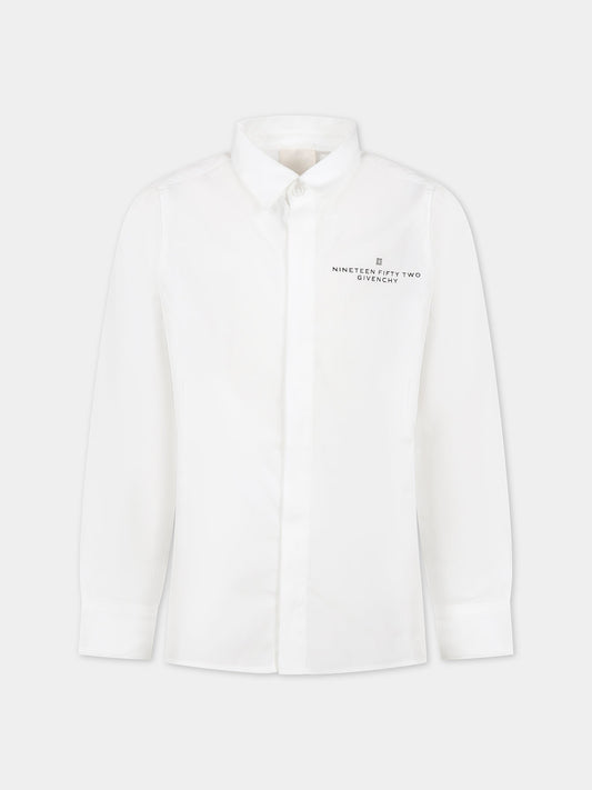 Camicia bianca per bambino con logo,Givenchy Kids,H25468 10P
