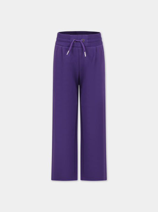 Pantaloni viola per bambina con logo,Givenchy Kids,H14216 91C