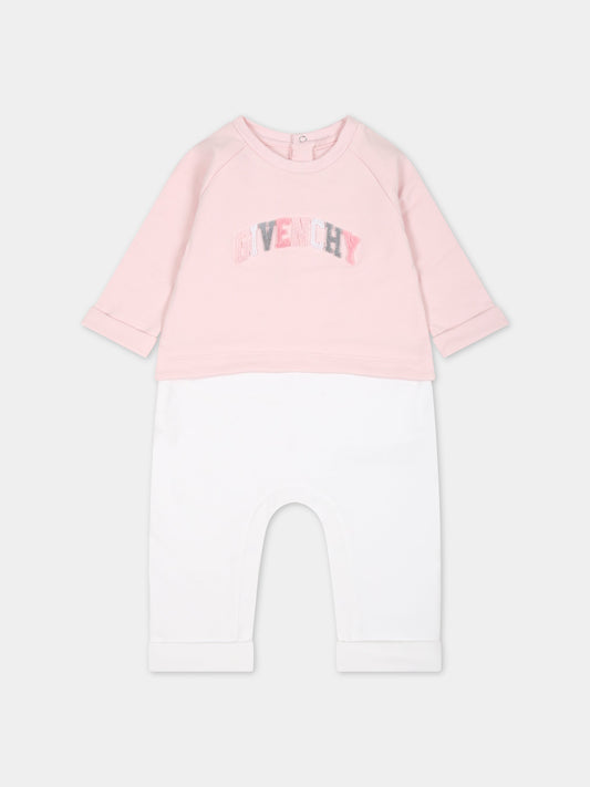 Tutina rosa per neonata con logo,Givenchy Kids,H94080 44Z