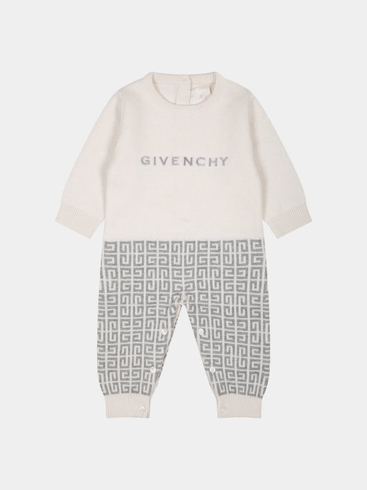 Tutina bianca per neonati con logo,Givenchy Kids,H94081 10P