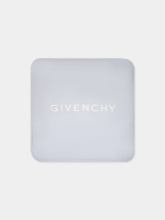 Coperta celeste per neonato con logo,Givenchy Kids,H90180 771