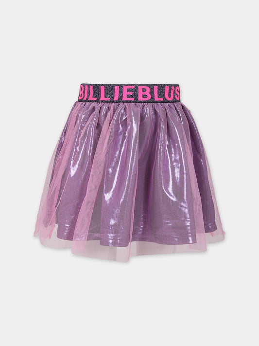 Gonna elegante rosa per bambina con logo,Billieblush,U13360 47C