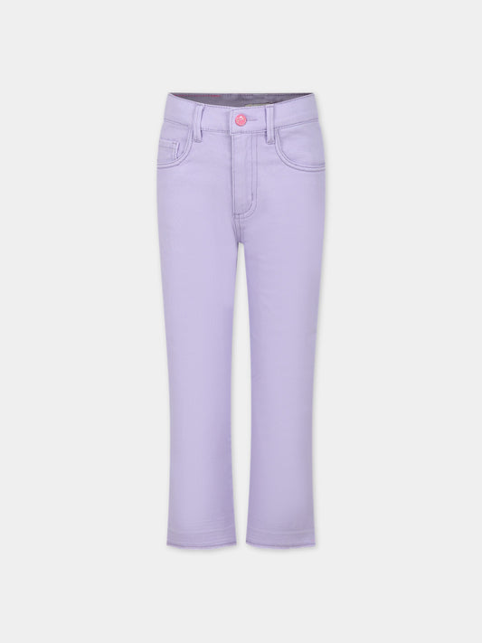 Jeans viola per bambina con logo,Billieblush,U14702 925