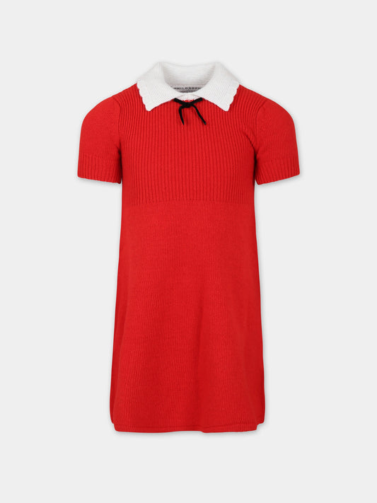 Vestito rosso per bambina con fiocco,Philosophy,PFAB021 C FL007 3000