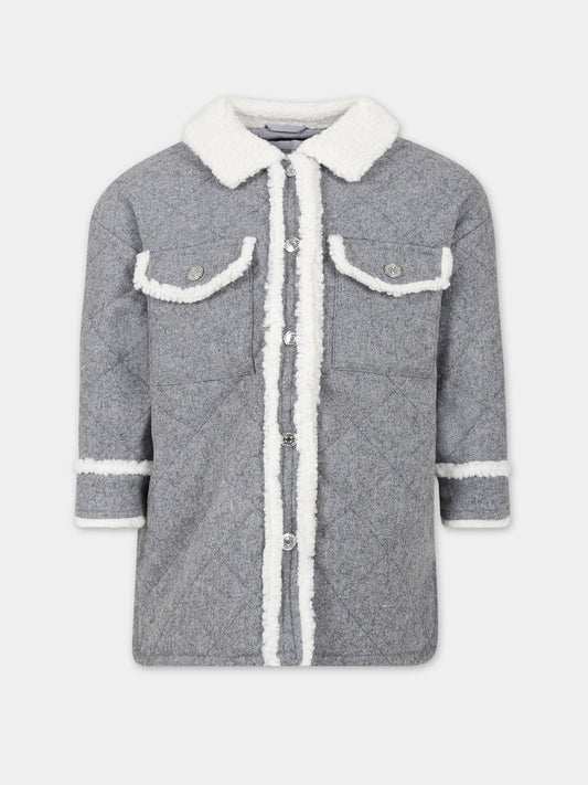 Giubbotto grigio per bambina,Ermanno Scervino Junior,SFGB011 C ML251 5000