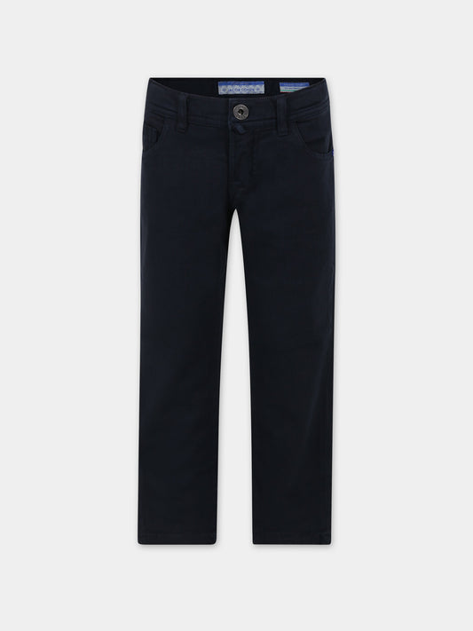 Pantaloni blu per bambino con logo,Jacob Cohen,HMPA003 0 CE243 4000