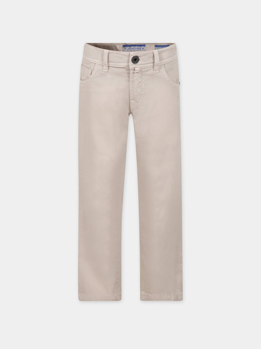Pantaloni avorio per bambino con logo,Jacob Cohen,HMPA003 0 CE243 B001