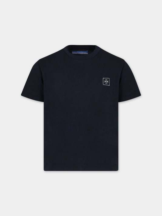 T-shirt blu per bambino con logo,Jacob Cohen,HMTS005 1 JF054 4291
